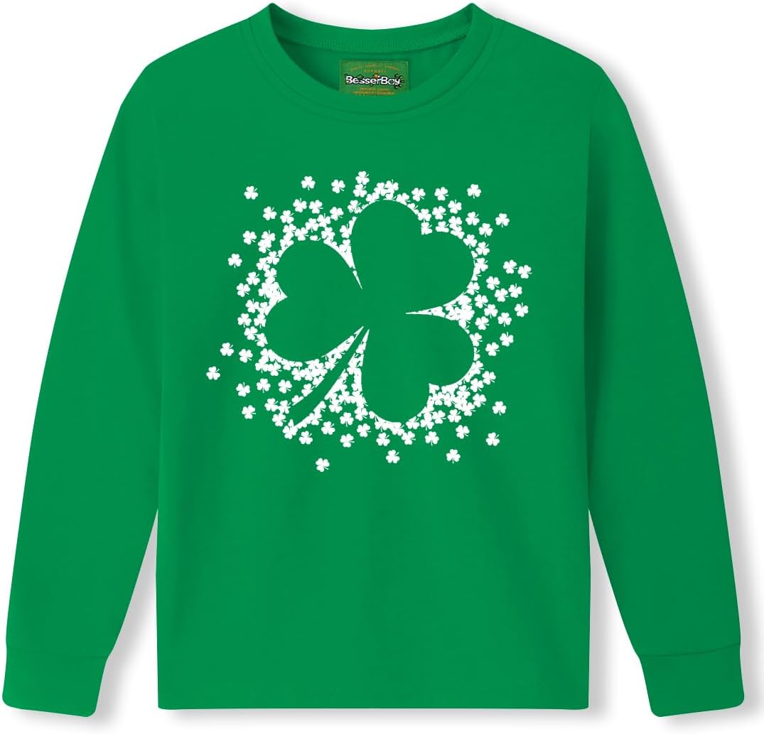 Unisex Kid's St.Patrick's Day Top Clover Print Irish Shamrock Funny Shirt 18M-14 Years