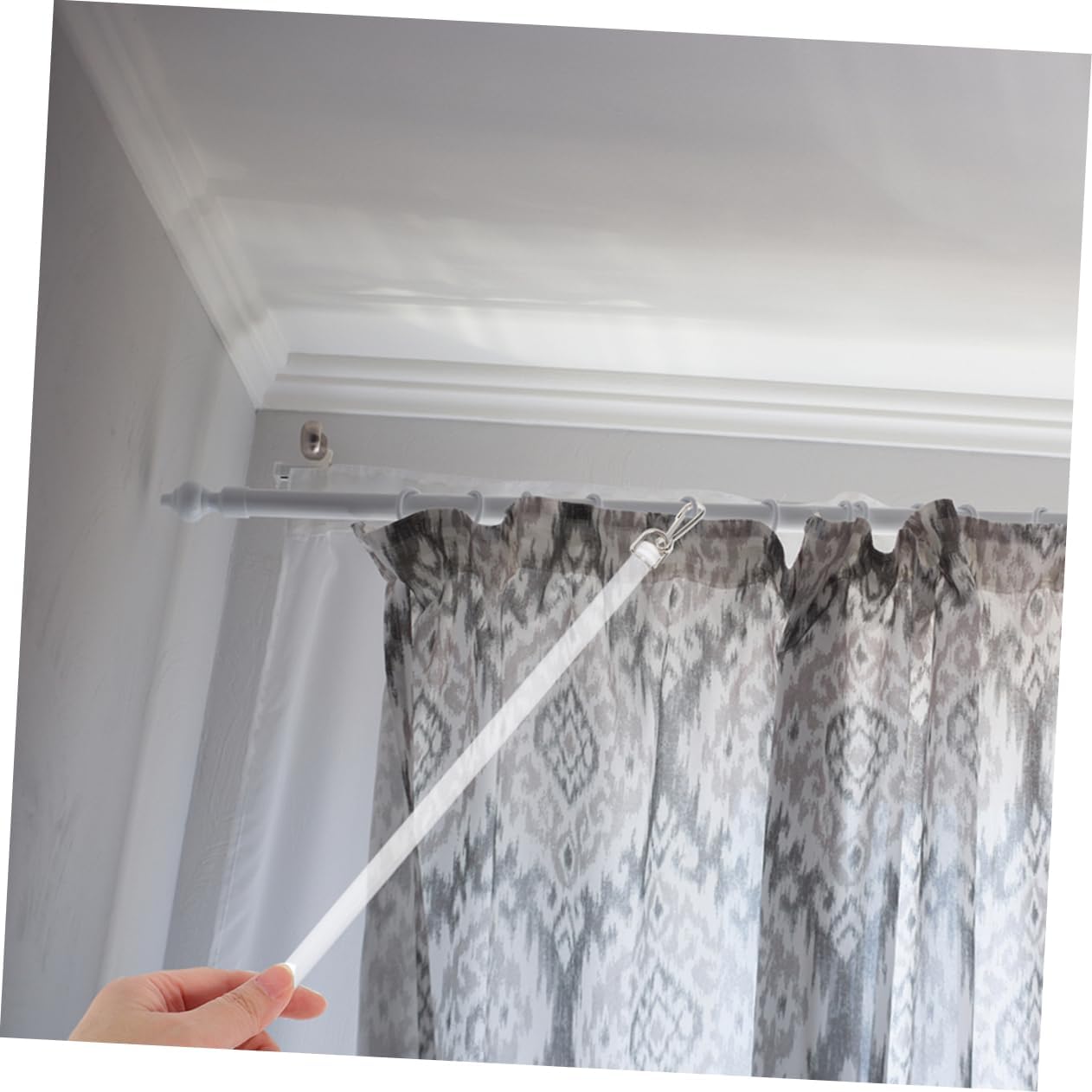 4pcs Transparent Acrylic Drapery Pull Wands Vertical Blind Rods for Easy Curtain Accessory for Various Styles