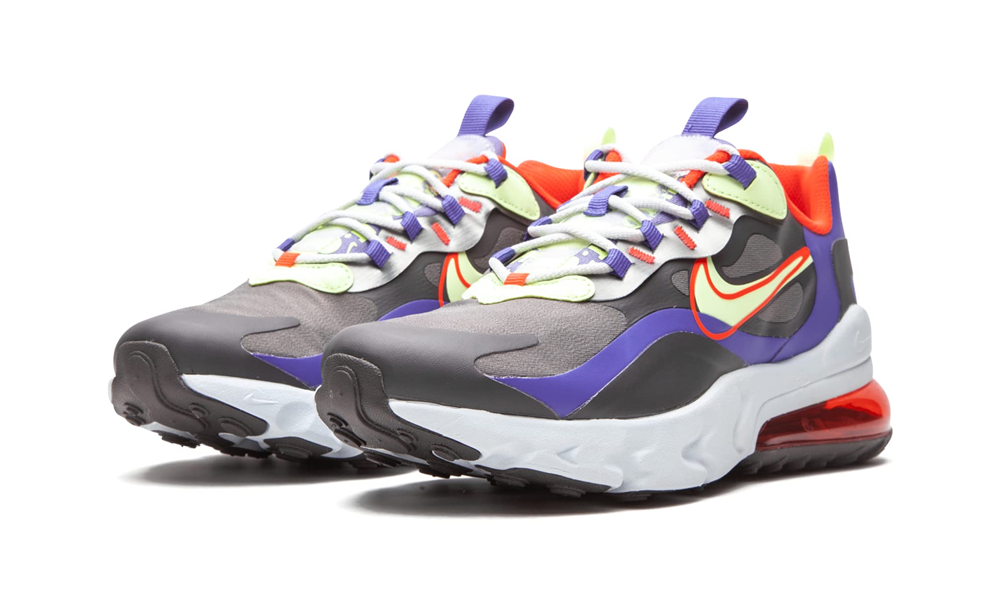 Air Max 270 React (GS) Boys Youth Size 6.0 to 7.0 Thunder Gray, Volt, Crimson Swoosh (Numeric_6)