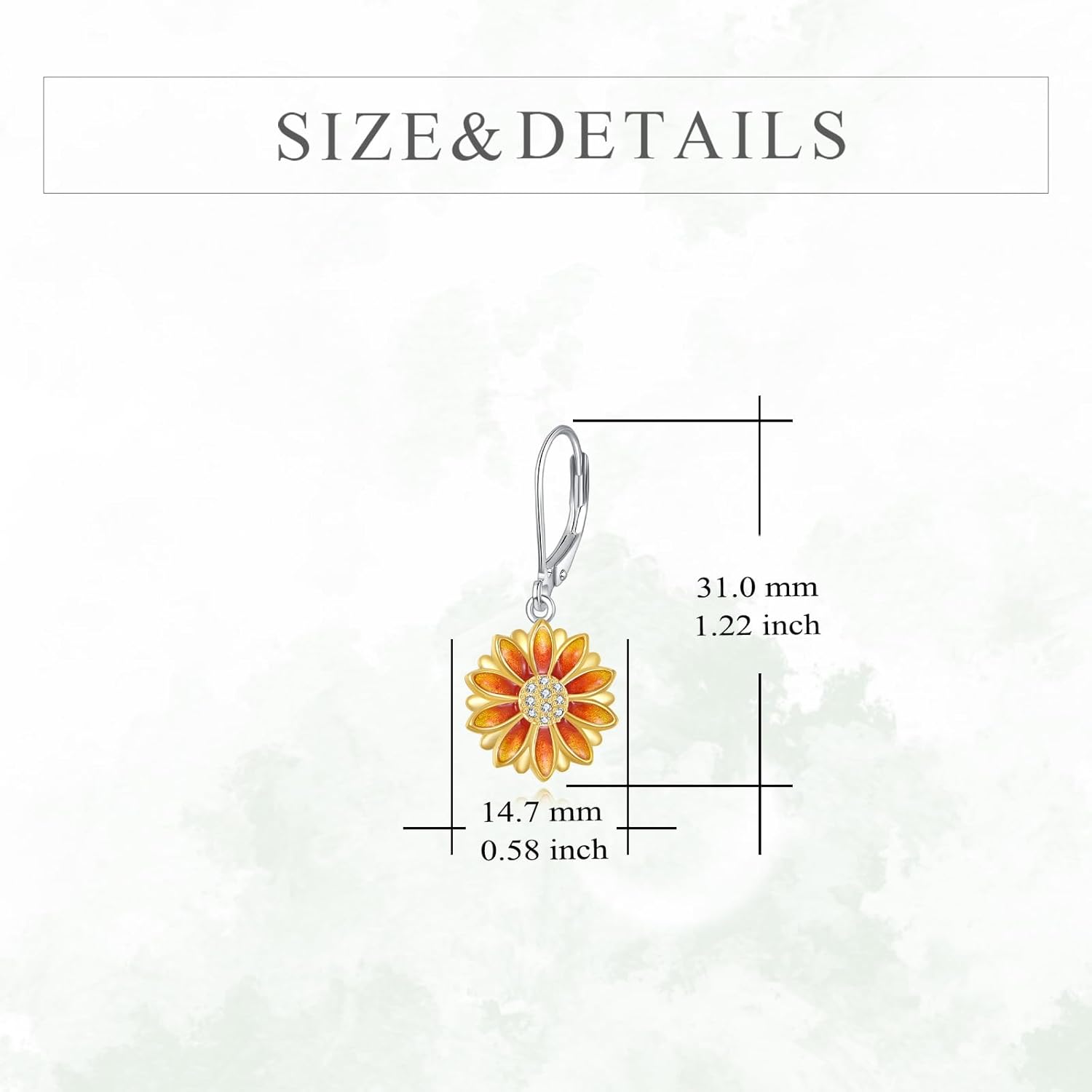 TIGER RIDER Orchid/Hibiscus/Rose/Peony/Lotus/Daisy/Cherry Blossom/Sunflower/Mushroom 925 Sterling Silver Leverback Earrings Flora Jewelry Gift for Women Birthday Christmas
