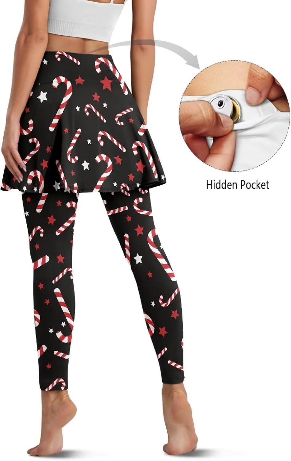 Biyejit Skirted Leggings for Women with Pockets, Tennis Yoga Pleated Skirt with Leggings Modest Active Skorts Leggings