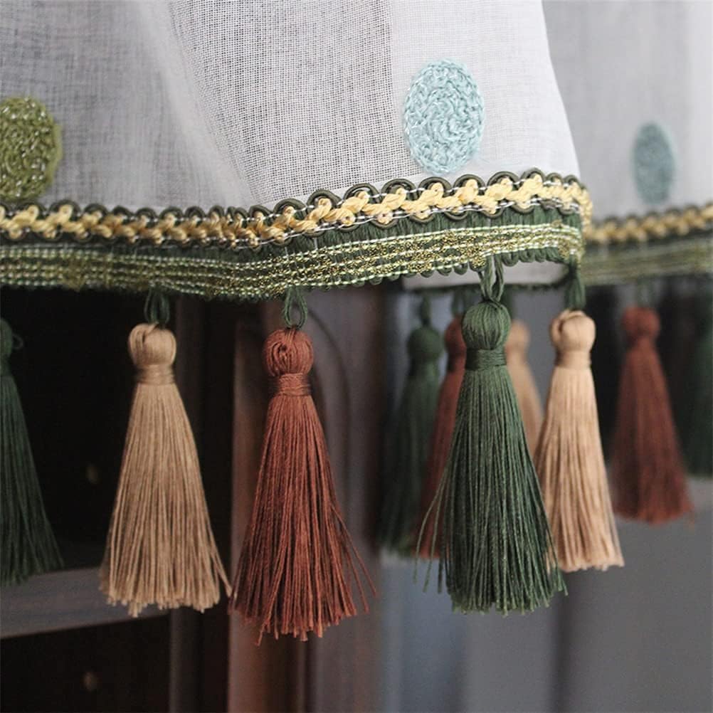 Short Curtains, Blackout Curtains, Curtain Transparent Kitchen Sheer Voile Short Curtain Embroidery Light Filtering Sheer Window Curtain Panel for 1Pc,200x130cm Home Kitchen Decor Short Curtain (150