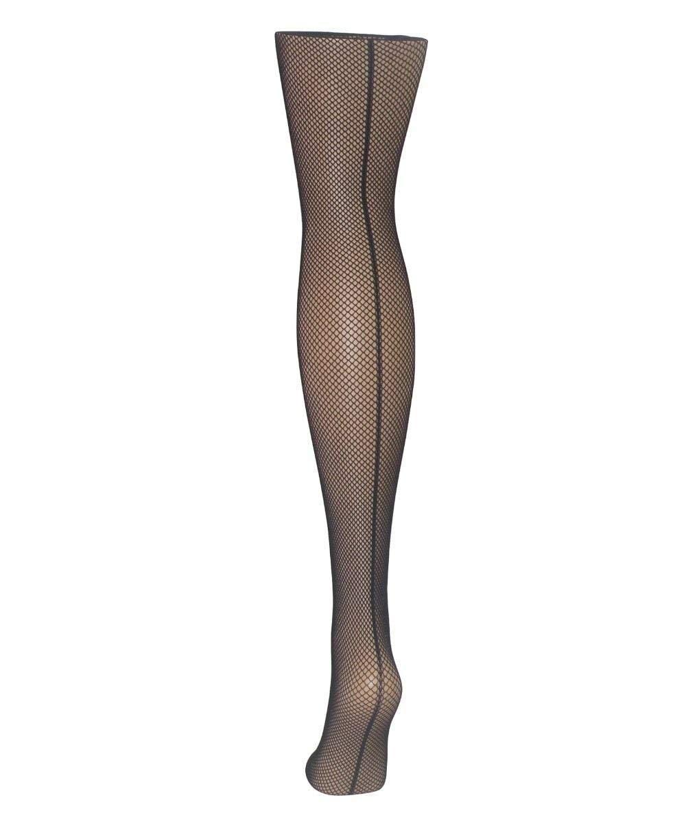 Mytoptrendz® Fishnet Tights - Women Girls Retro Vintage Classic Back Seam Pantyhose (Black, Medium-)