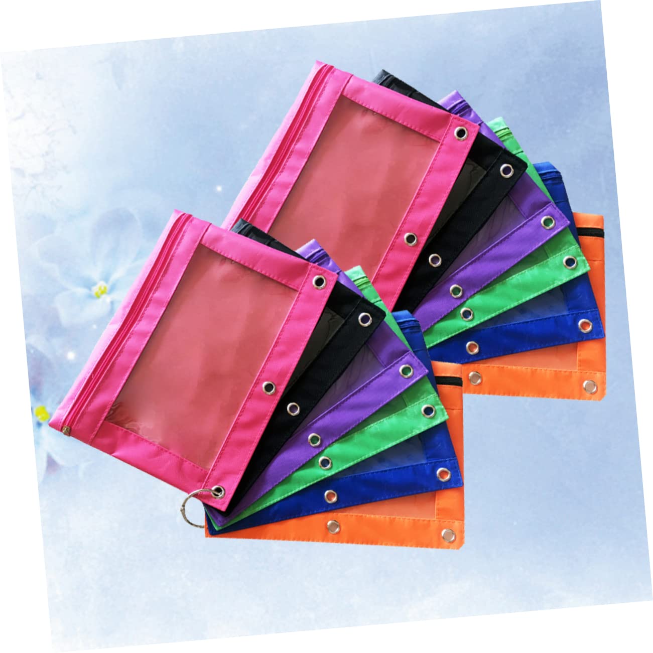 Estuche para Lápices Oxford Transparente de 12 Piezas Tres Agujeros