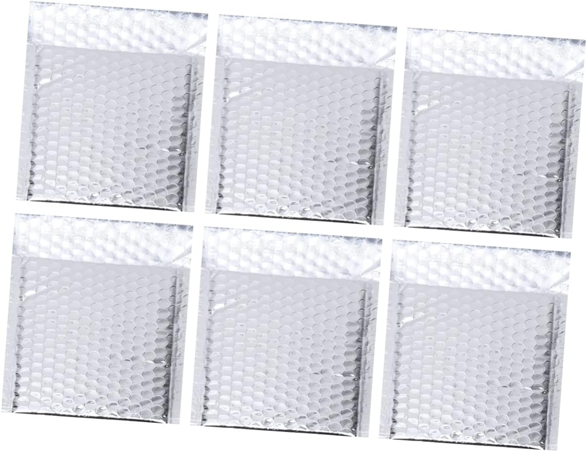 Angoily 28pcs Silver Bubble Bag Pet Material Aluminum Film Envelopes Shockproof Packaging Bags Envelope for Logistics Bubble Pouches for Moving Wrap for Protection