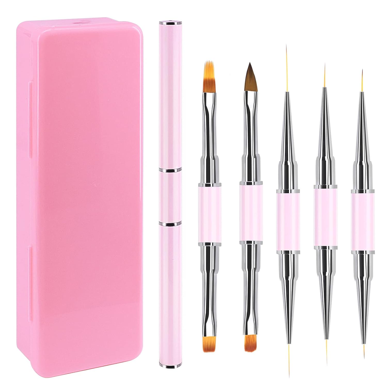 5PCS DoubleEnded Acrylic Nail Art Brushes Set, 10 Heads
