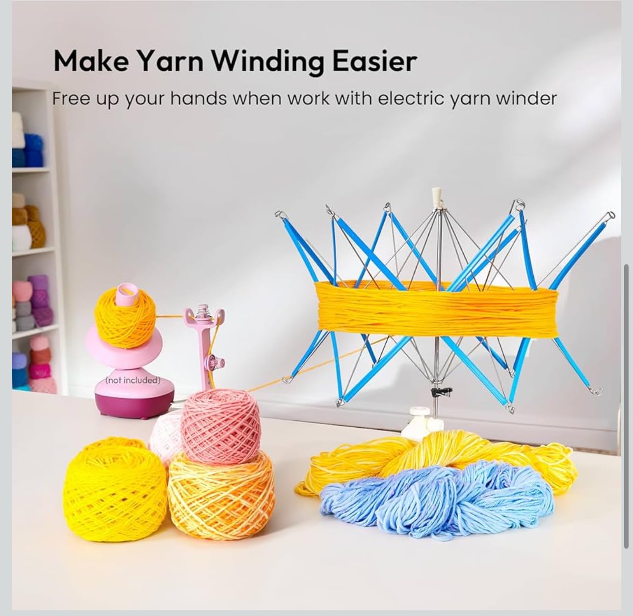 Yarn Swift Yarn Ball Winder Umbrella Knitting Yarn Holder for Skeins 3