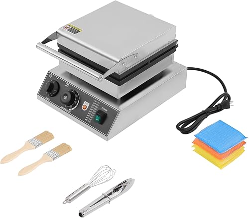 Vista 14 de Máquina de gofres eléctrica comercial de 1500 W, máquina antiadherente de acero inoxidable 90,572.0 °F, máquina cuadrada de 10 rebanadas