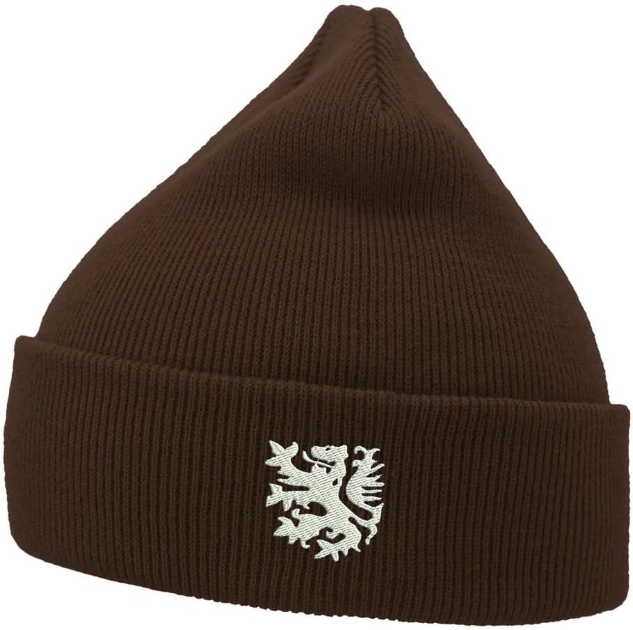 Mens Beanie Knit Hats Netherlands Lion Embroidered Unisex Casual Beanies Hats for Winter