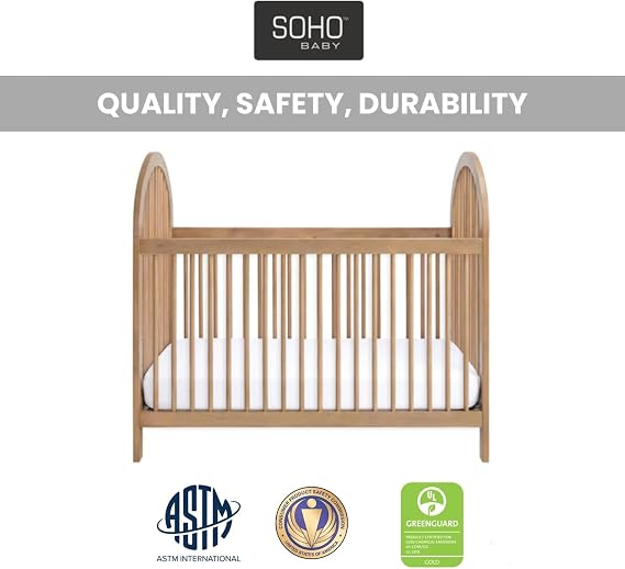 Soho Baby Everlee Convertible Island Crib, Honey Wood
