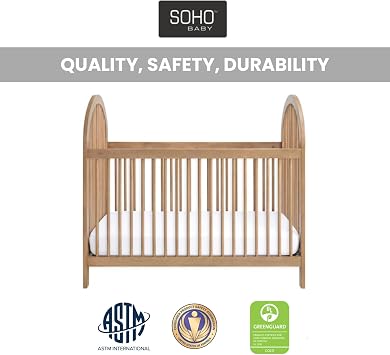 Soho Baby Everlee Convertible Island Crib, Honey Wood