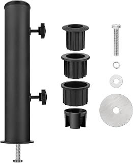 Universal Granite Umbrella Stand Tube Outdoor, Stone Umbrella Stainless Steel Tube Base for Outside, Heavy Duty Marble Flag Pole Stake Holder, Table Umbrella Tube Bracket,DIY Metal Tube Umbrella Mount