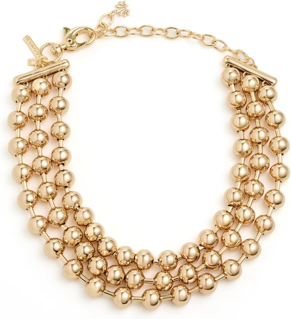 Lele Sadoughi Women's Diana Triple Row Necklace, Gold, One Size