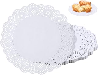 Svalor 100 Pack 12 Inch White Paper Doilies - Disposable Lace Round Placemats for Food, Cakes, Desserts, Crafts & Parties