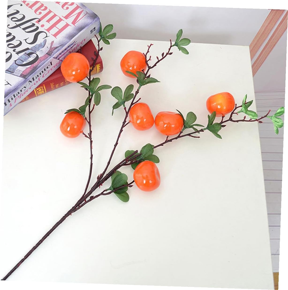 Artificial Orange Branches 7 Lifelike Fake Fruits Decorative Simulated Fruit Plants for Living Room and Kitchen Centerpiece for Home Décor