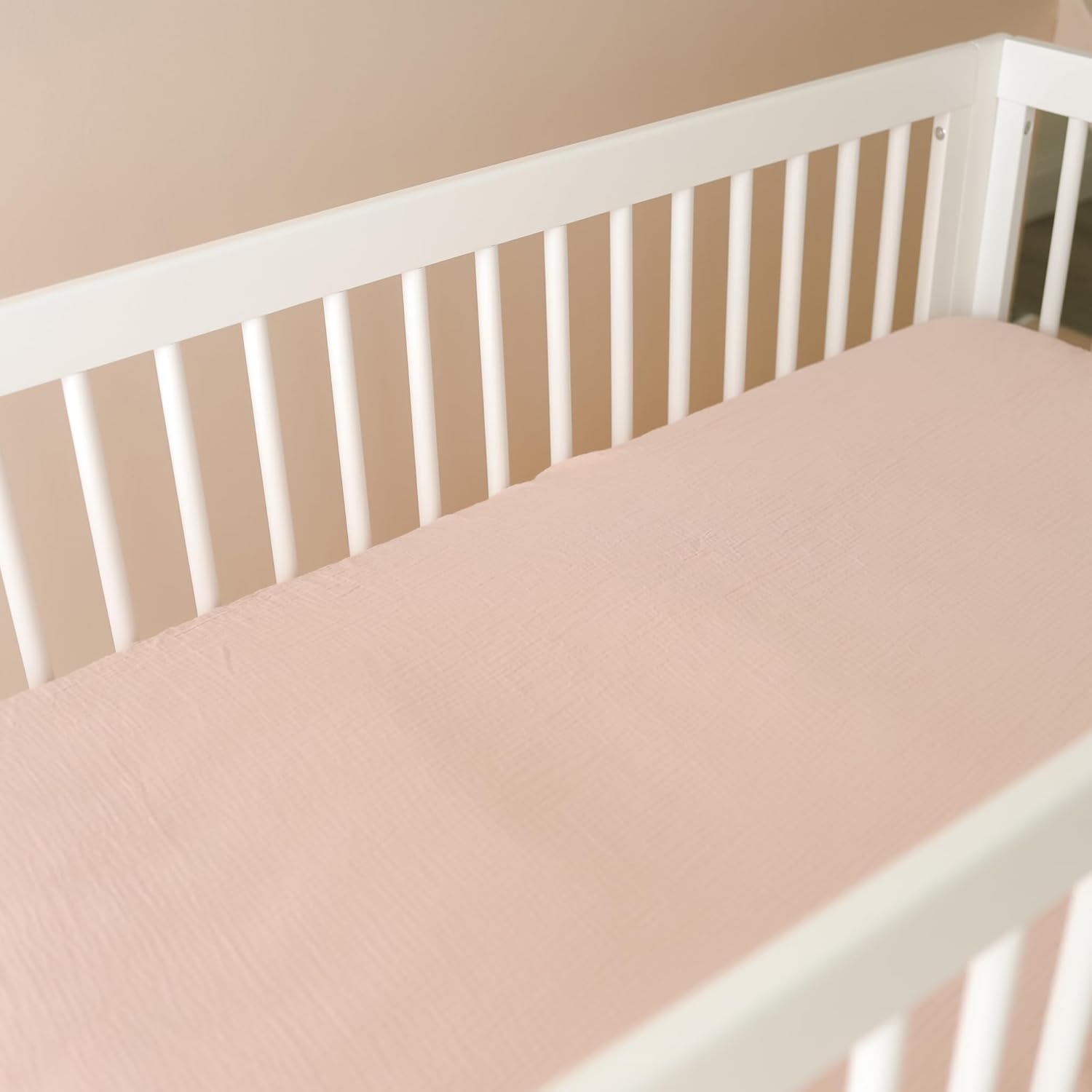 snuggle me® Organic Cotton Crib Sheet 2 Pack - Baby Crib Sheets Girl & Boy, 2 Neutral Shades, Silky-Soft, Breathable & Gentle, Fits Standard-Sized Cribs (52″ x 28″)