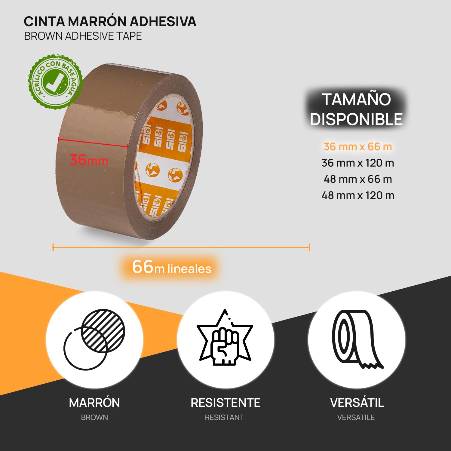 12 X Cinta Marrón Fuerte Cinta Buff Paquete Cinta De Embalaje 48 Mm X