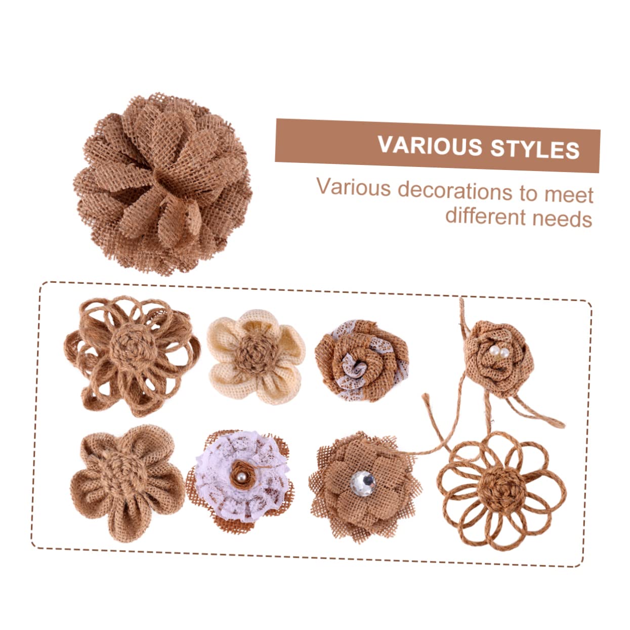 27stücke Teiliges Blumen Aus Jute Und Leinen Für Hochzeiten Und Partys Handgefertigte Rustikale Blumendekoration Bastelprojekte Und Kreative Anlässe