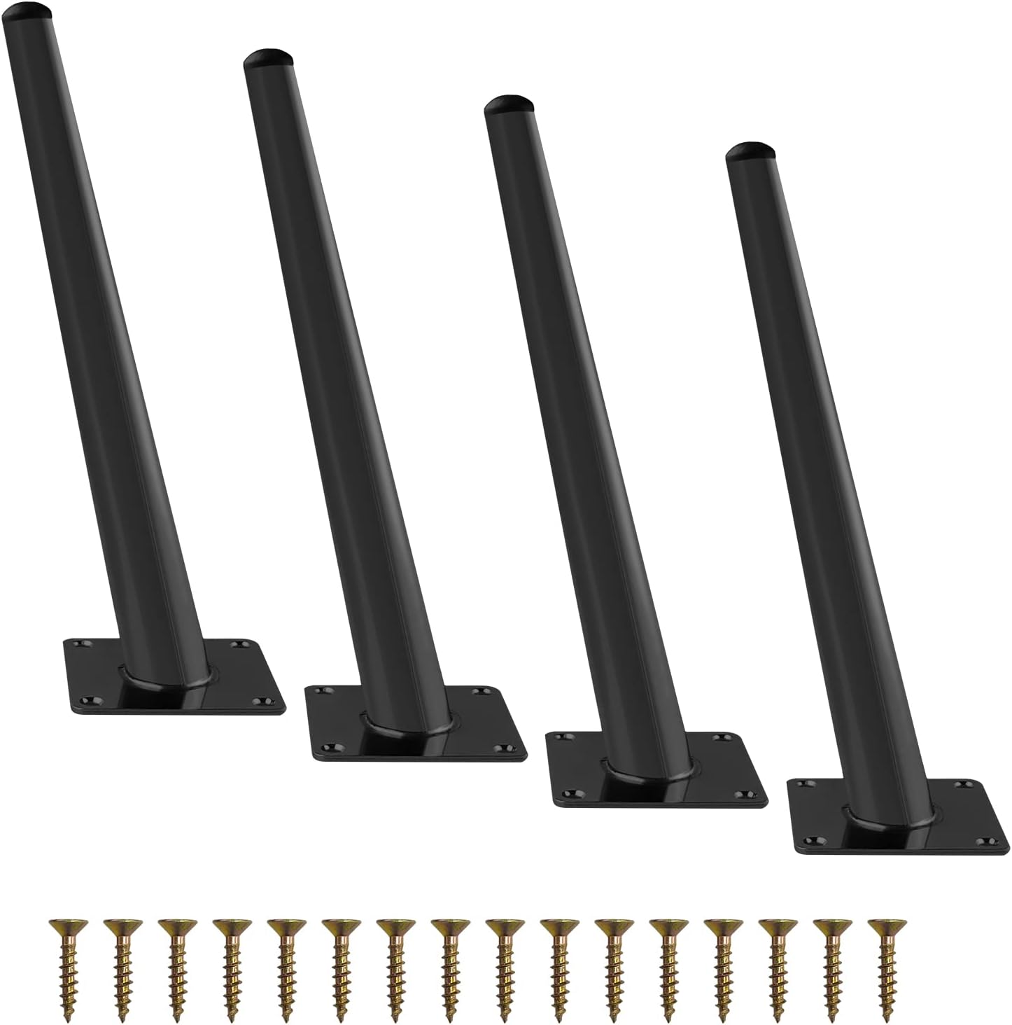 KOIKEY Black Metal Furniture Legs 25cm 10 Inch Modern Cone Slant Feet