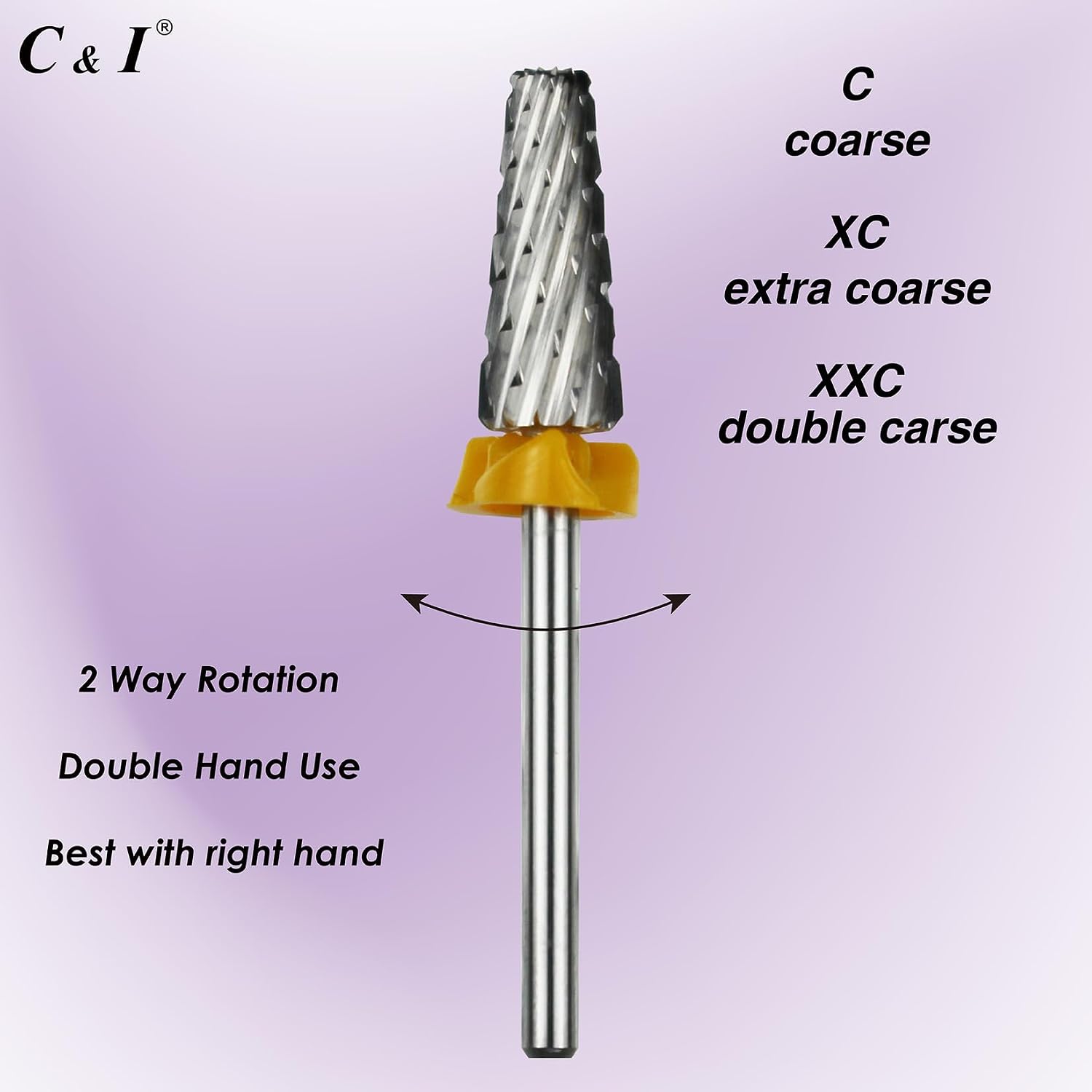 C & I 5 in 1 Nail Drill Bit for Nail Techs to Remove Acrylic & Gel, XXC