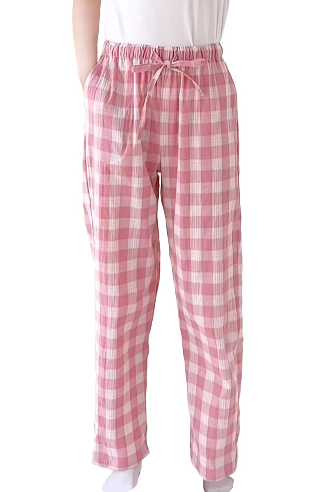 Women's Lounge Pants Plaid Teen Clothes Comfy Baggy Trendy Cute Soft Waist Drawstring with Pockets
