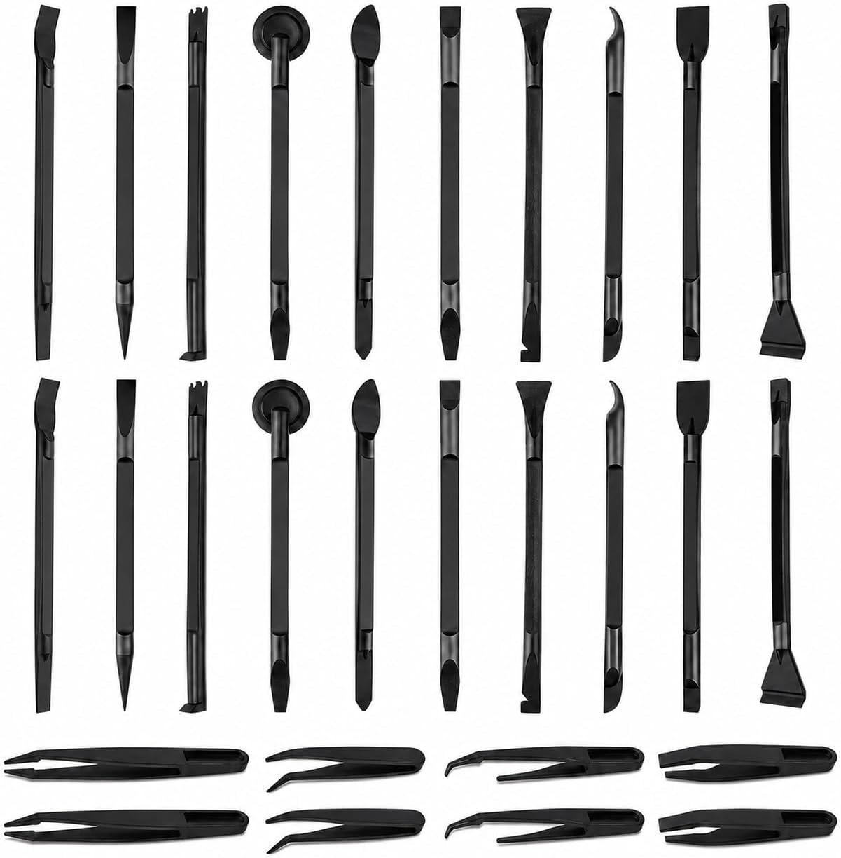 28 Pcs Car Detailing Pick Set, Crevice Cleaning Tools with Plastic Tweezers
