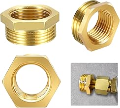 Pack of 4 Reducers 1 Inch to 3/4 Inch Brass Reducer 1 to 3/4 Male Thread Reducer with Hex Head for Water Pipes and Water Pumps