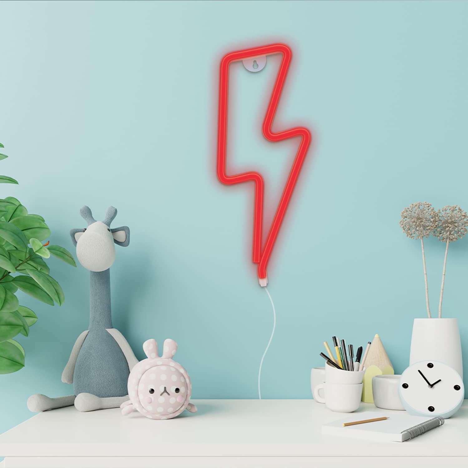 Forever Light neon led schlafzimmer deko zimmer, schlafzimmer, deko-ästhetik, led paneel, deko spiele, led leuchten, nachttischlampe, coole sachen für teens, Kaktuspflanze im Topf cactus