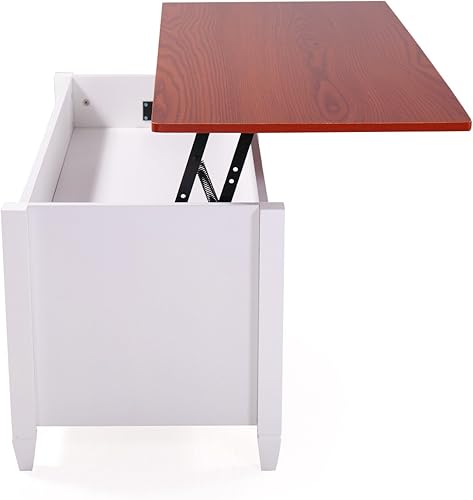 Miniatura 7 de LAZYMOON Mesa de centro elevable, compartimento de almacenamiento de escritorio para computadora portátil, muebles para el hogar de madera maciza