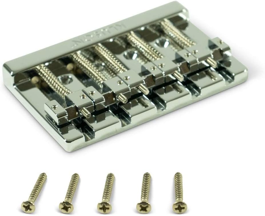 High Mass 5 String Bass Bridge Zinc Chrome
