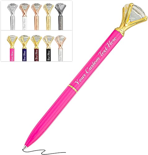 Miniatura 62 de Bolígrafos de diamantes con cristal personalizado dorado personalizado con nombre grabado a granel bolígrafos de metal personalizados bolígrafos
