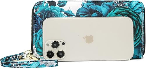 Miniatura 3 de LOVESHE Cartera para mujer con tarjeta RFID para mujeres, titular con bloqueo de crédito, pequeña, con cremallera, monedero con bolsillo, de dos