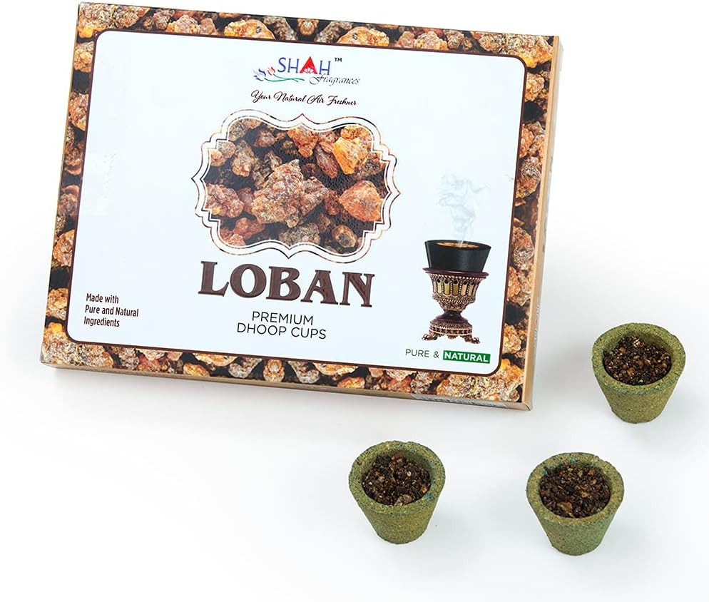 Shah Fragrances Premium Loban Sambrani Cup Dhoops (Pack of 5)(60 Cups)