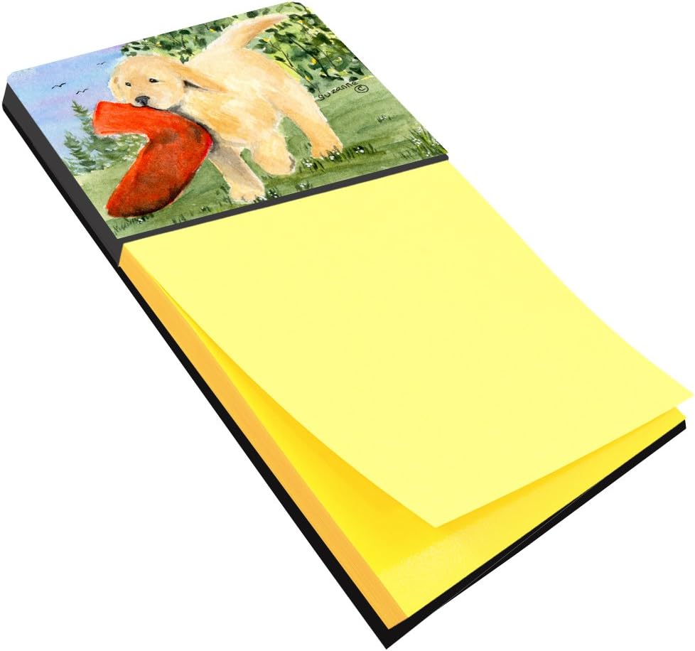 Caroline's Treasures SS8762SN Golden Retriever Refillable Sticky Note Holder or Postit Note Dispenser, 3.25 by 5.5", Multicolor