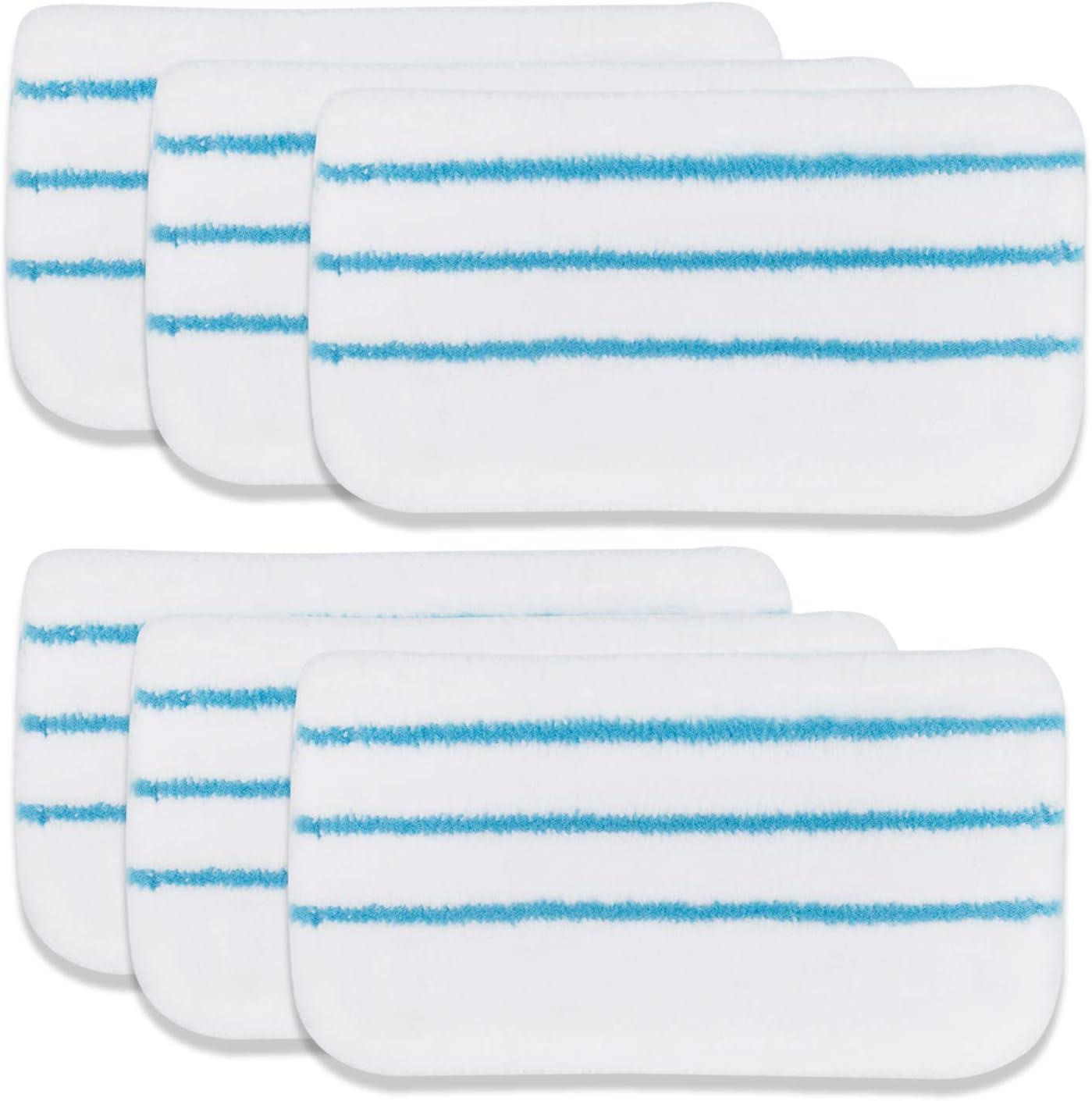 Magicmops 6 Pack Washable Microfiber Steam-Mop Cleaning Pads Compatible with All Black+Decker Steam Mops, SM1600, SM1610, SM1620, SM1630, SMH1621, HSMC1300FX, HSMC1321, HSMC1361SG