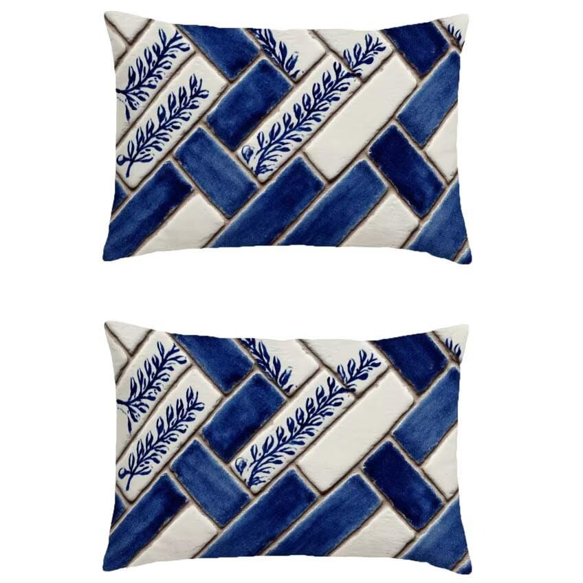 Housse coussin exterieur 50x90 lin impermeable pour relooker votre salon de jardin retro