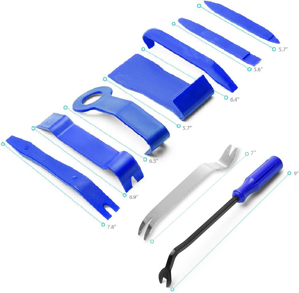 GLK Auto Trim Removal Tool Set Door Clip Panel Removal Tool Set Car Pry Tool with Fastener Remover for Car Dash Radio Audio Installer Pry Tool 9PCS
