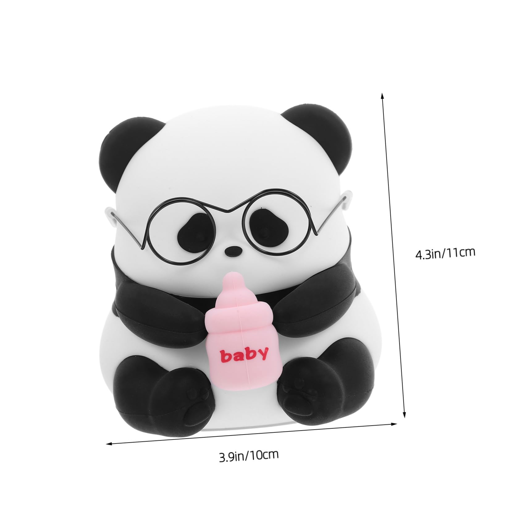 Housoutil Lámpara de Noche LED Panda Sentado Negro Recargable Tacto | Abs, PC y Silicona, Cable Type-c Incluido, Diseño Adorable para Guardería y Escritorio