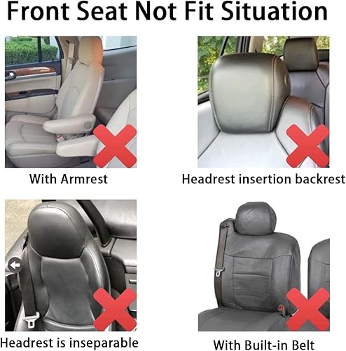 Miniatura 4 de Blilo Juego completo de fundas de asiento de automóvil, protectores de asiento delantero de poliéster con fundas de asiento trasero de banco