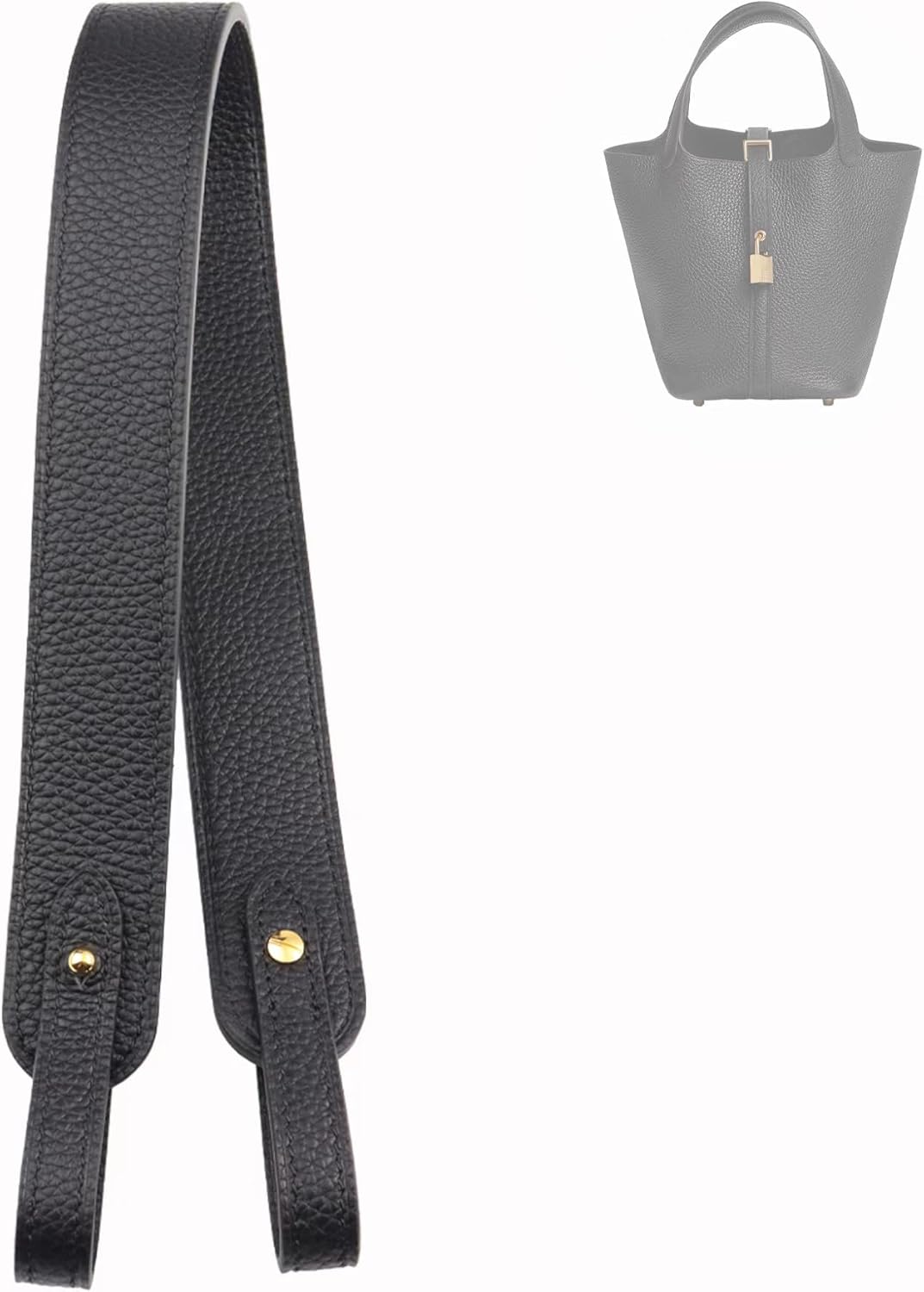 Genuine Leather Purse Strap for Picotin/Lindy/Evelyne Bags Togo Leather Shoulder Straps Replacement for Handbag