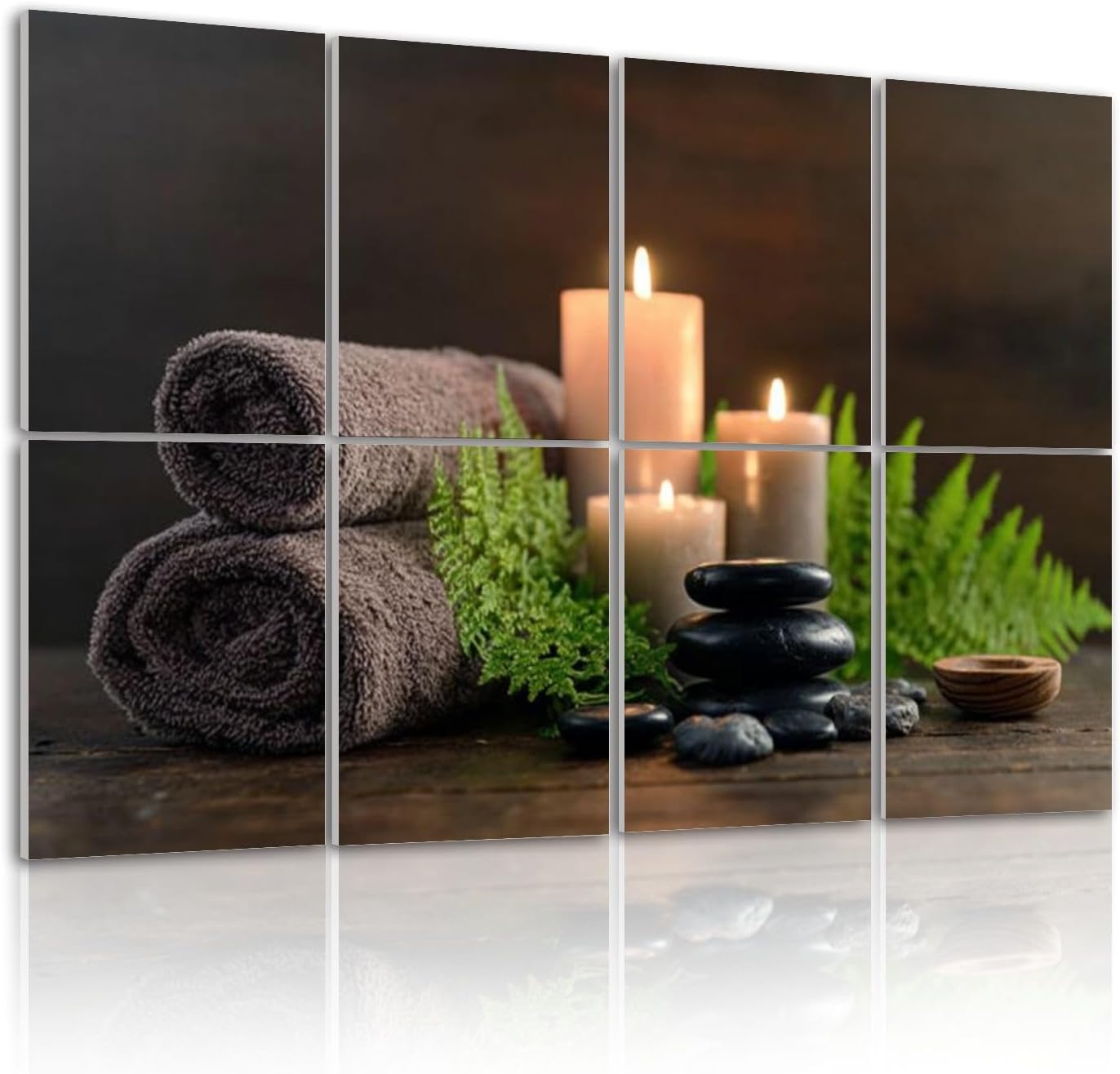 8 Pack Art Acoustic Panels Self Adhesive Spa treatment set Decorative Soundproof Wall Panels Sound Absorbing Panel 48"x32" for Office Home Studio