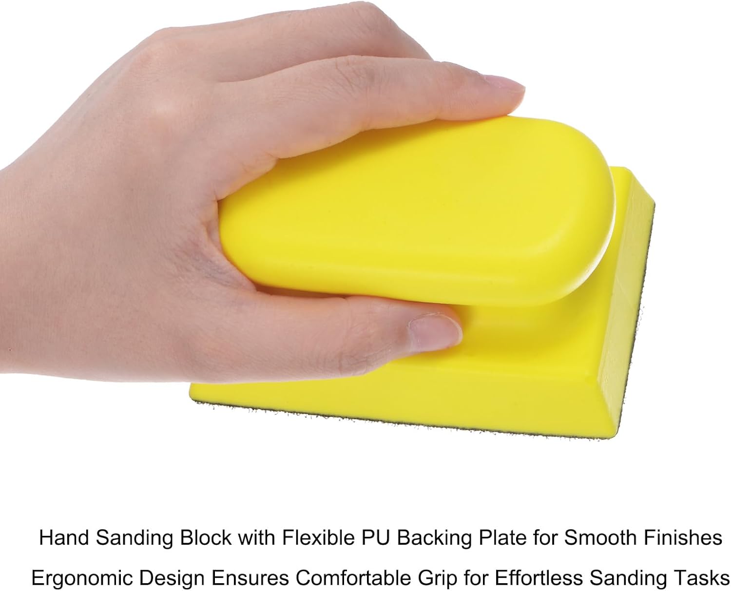 HARFINGTON 3pcs Hand Sanding Blocks Rectangle with Hook and Loop Backing for Wood Metal Car Polishing - Image 5