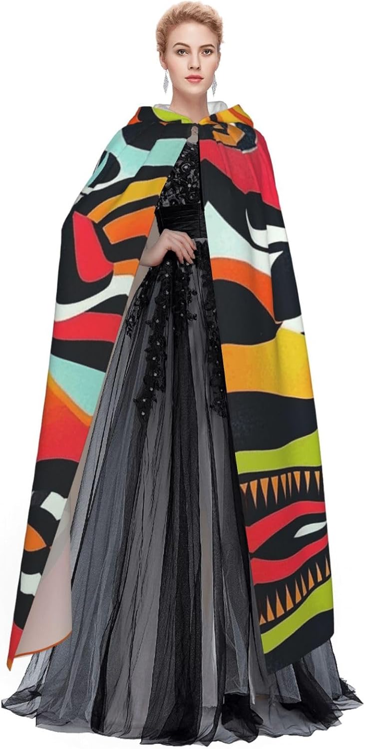 Complex psychedelic patterns Unique Darkness Poncho Shawl - Customizable Wearable Blanket for Women, Perfect Halloween Costume Accessory, Knight, Akatsuki, and More