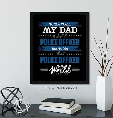 Miniatura 6 de To The World My Dad - Impresiones policiales - Regalos de oficial de policía de hijo o hija - Regalo de héroe de policía - Decoración de pared de