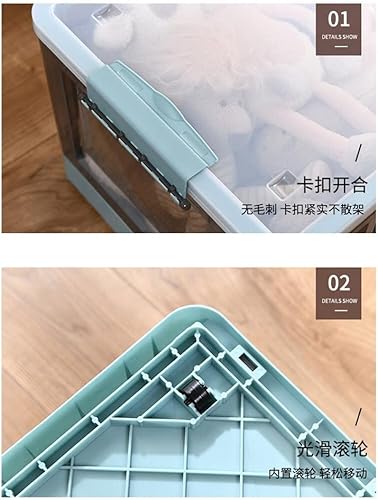 Miniatura 9 de DANN - Caja de almacenamiento plegable con tapa organizador de plástico multifunción para juguetes libros cocina baño