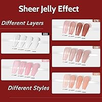 Vista 8 de Lavender Violets - Juego de 49 piezas de esmalte de uñas de gel, 45 colores con efecto de brillo en la oscuridad, incluye imprimación de uñas, base