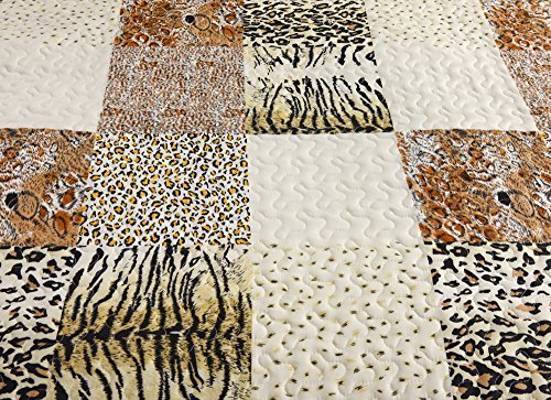 Marcielo 3 Piece Quilted Bedspread Leopard Print Quilt Quilt Set Bedding Throw Blanket Coverlet Animal Print Bedspread Ensemble Cheetah King Oversize(Cal King) #TOP7