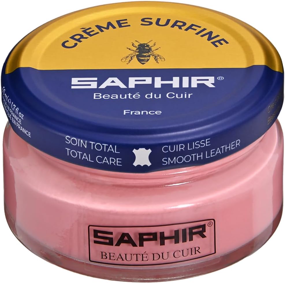 Saphir 9550032 Fine Beeswax Shoe Cream and Polish, 1.7 fl oz (50 ml), Emulsifying, Moisturizing, Recoloring, Glossy