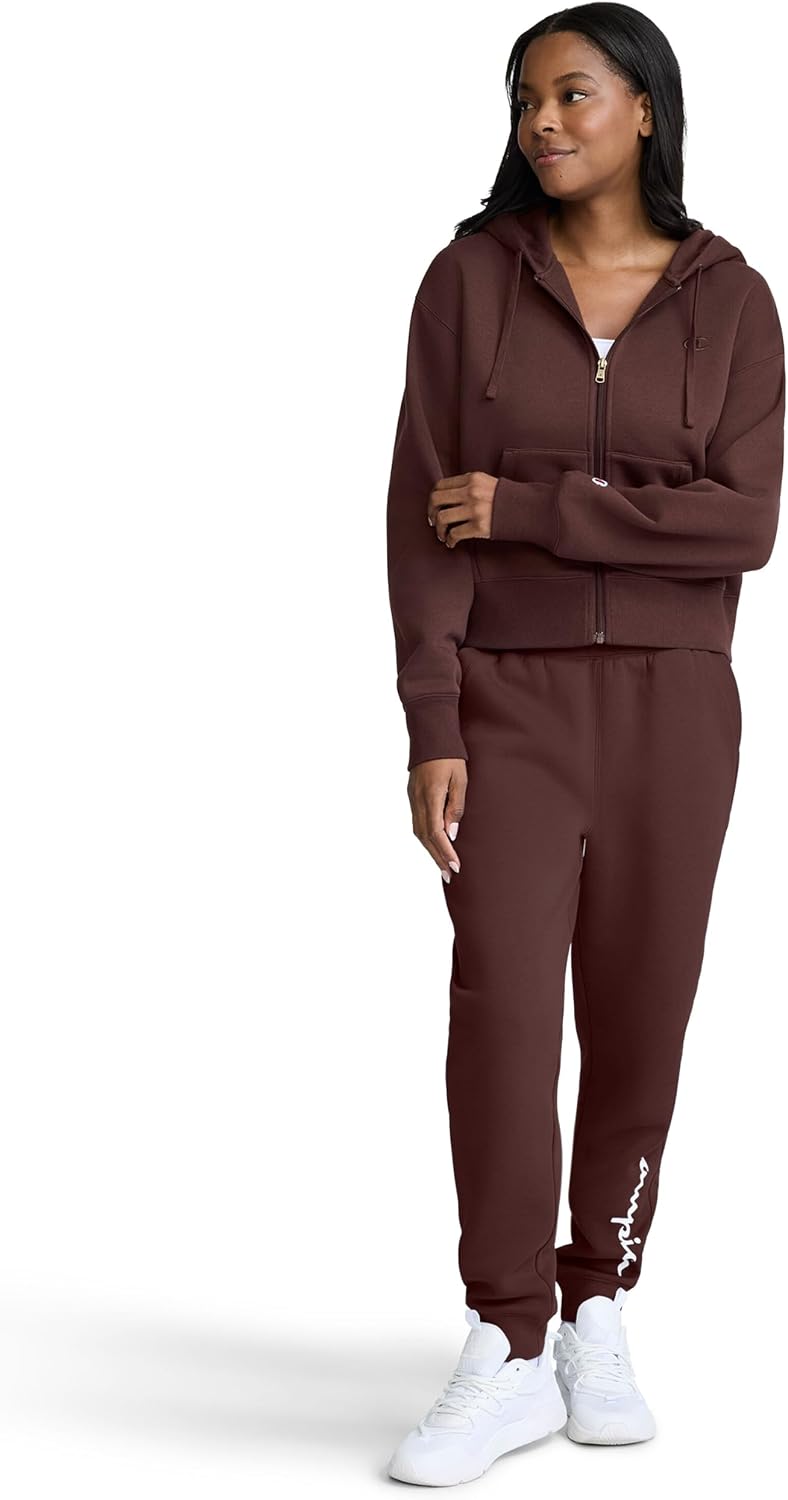 Champion Women's Powerblend Fleece Cropped Full-Zip Hoodie