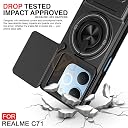 AELVOUX Realme C71 Back Cover | Armor Camera Slider 360 Degree Rotating Finger Ring Holder Case with Bracket Stand Back Case Cover (Compatible with MagSafe Accessories) (Black) gallery image